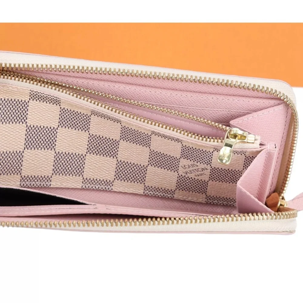 Louis Vuitton Zippy Clemence Wallet Damier White Studded N60252 Rose Ballerine - Picture 10 of 10